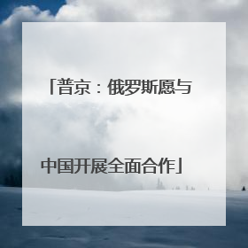 普京：俄罗斯愿与中国开展全面合作