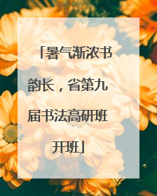 暑气渐浓书韵长，省第九届书法高研班开班