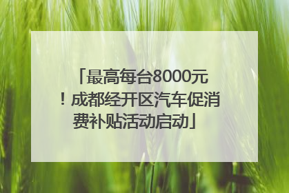 最高每台8000元！成都经开区汽车促消费补贴活动启动