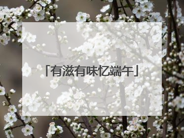 有滋有味忆端午