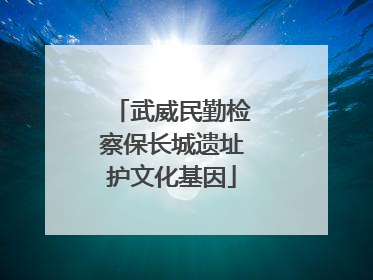 武威民勤检察保长城遗址护文化基因