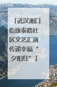 武汉湘口街康泰路社区文艺汇演传递幸福“夕阳红”