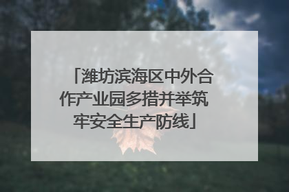 潍坊滨海区中外合作产业园多措并举筑牢安全生产防线
