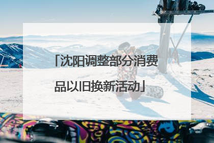 沈阳调整部分消费品以旧换新活动