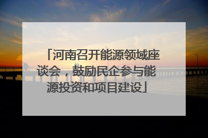 河南召开能源领域座谈会，鼓励民企参与能源投资和项目建设