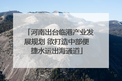 河南出台临港产业发展规划 欲打造中部便捷水运出海通道