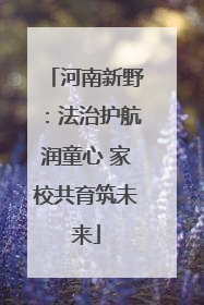 河南新野：法治护航润童心 家校共育筑未来