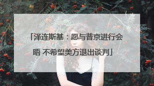 泽连斯基：愿与普京进行会晤 不希望美方退出谈判