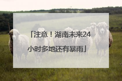 注意！湖南未来24小时多地还有暴雨