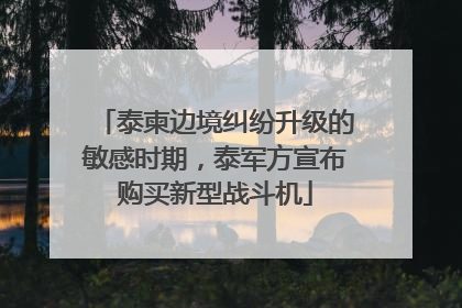 泰柬边境纠纷升级的敏感时期，泰军方宣布购买新型战斗机