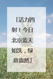 活力四射！今日北京蓝天如洗，绿意盎然