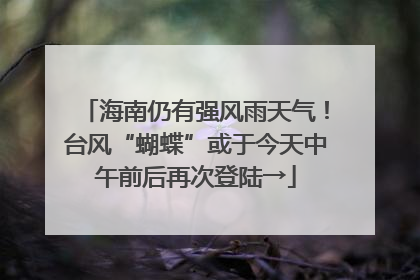 海南仍有强风雨天气！台风“蝴蝶”或于今天中午前后再次登陆→