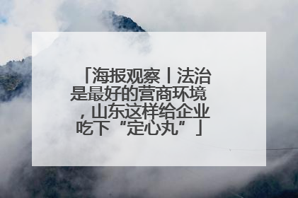 海报观察丨法治是最好的营商环境，山东这样给企业吃下“定心丸”