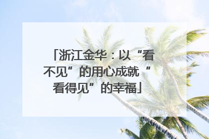 浙江金华：以“看不见”的用心成就“看得见”的幸福