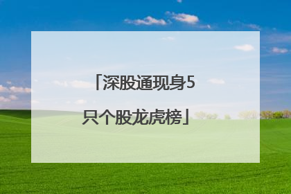 深股通现身5只个股龙虎榜