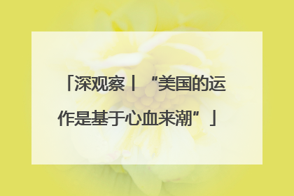 深观察丨“美国的运作是基于心血来潮”