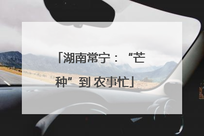 湖南常宁：“芒种”到 农事忙
