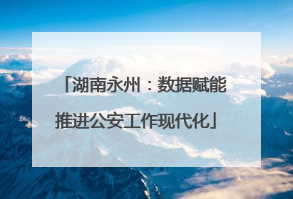 湖南永州：数据赋能推进公安工作现代化