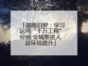 湖南汨罗：学习运用“千万工程”经验 全域推进人居环境提升