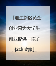 湘江新区黄金创业园为大学生创业提供一揽子优惠政策