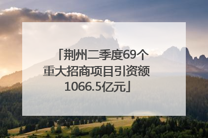 荆州二季度69个重大招商项目引资额1066.5亿元