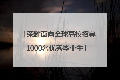 荣耀面向全球高校招募1000名优秀毕业生