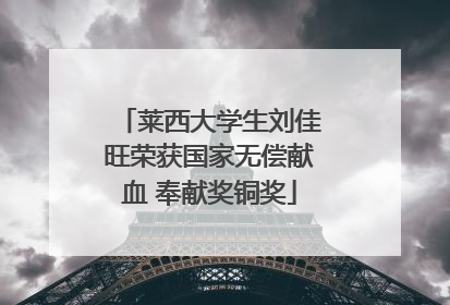 莱西大学生刘佳旺荣获国家无偿献血 奉献奖铜奖