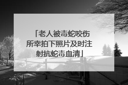 老人被毒蛇咬伤 所幸拍下照片及时注射抗蛇毒血清