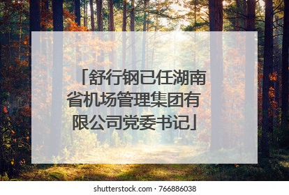 舒行钢已任湖南省机场管理集团有限公司党委书记