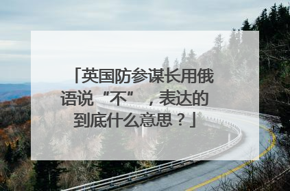 英国防参谋长用俄语说“不”，表达的到底什么意思？