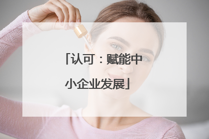 认可：赋能中小企业发展