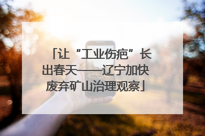让“工业伤疤”长出春天——辽宁加快废弃矿山治理观察