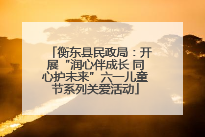 衡东县民政局：开展“润心伴成长 同心护未来”六一儿童节系列关爱活动