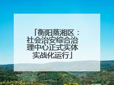 衡阳蒸湘区：社会治安综合治理中心正式实体实战化运行