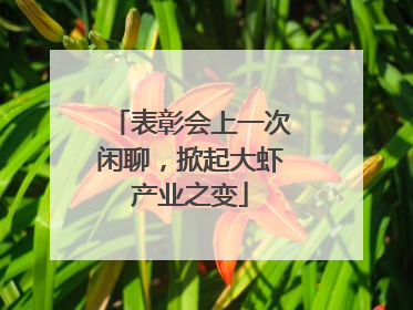 表彰会上一次闲聊，掀起大虾产业之变