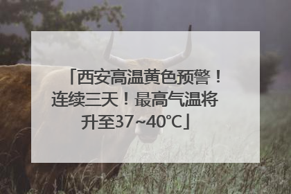 西安高温黄色预警！连续三天！最高气温将升至37~40℃