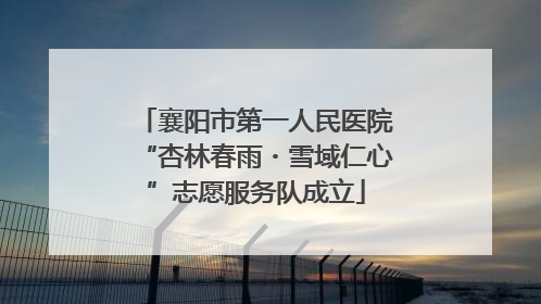 襄阳市第一人民医院“杏林春雨・雪域仁心”志愿服务队成立