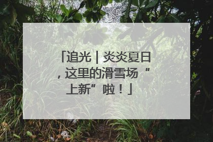 追光｜炎炎夏日，这里的滑雪场“上新”啦！