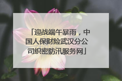 迎战端午暴雨，中国人保财险武汉分公司织密防汛服务网