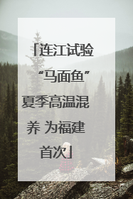 连江试验“马面鱼”夏季高温混养 为福建首次