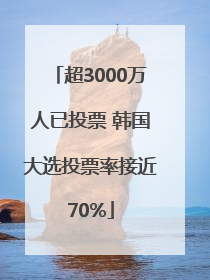 超3000万人已投票 韩国大选投票率接近70%
