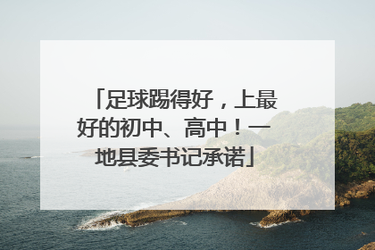 足球踢得好，上最好的初中、高中！一地县委书记承诺
