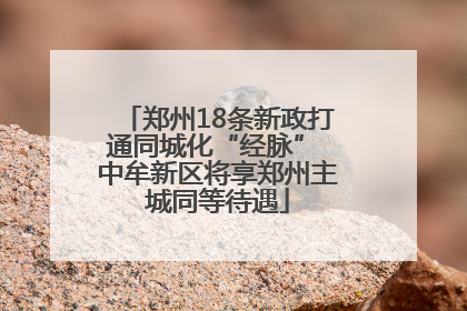 郑州18条新政打通同城化“经脉” 中牟新区将享郑州主城同等待遇