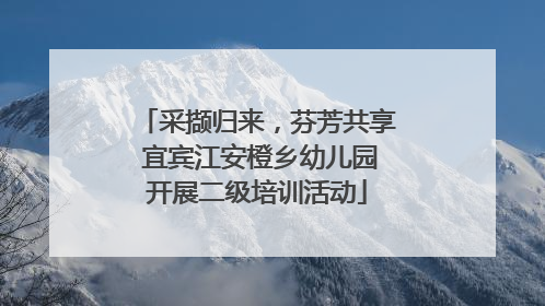 采撷归来，芬芳共享 宜宾江安橙乡幼儿园开展二级培训活动