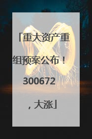 重大资产重组预案公布！300672，大涨