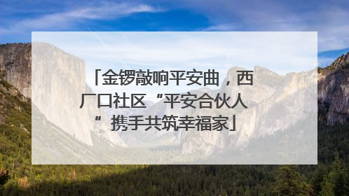 金锣敲响平安曲，西厂口社区“平安合伙人”携手共筑幸福家