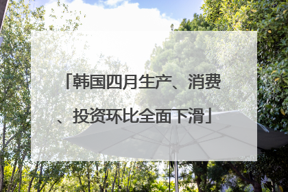 韩国四月生产、消费、投资环比全面下滑