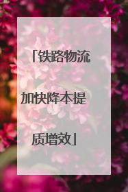 铁路物流加快降本提质增效