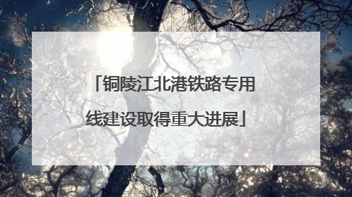 铜陵江北港铁路专用线建设取得重大进展