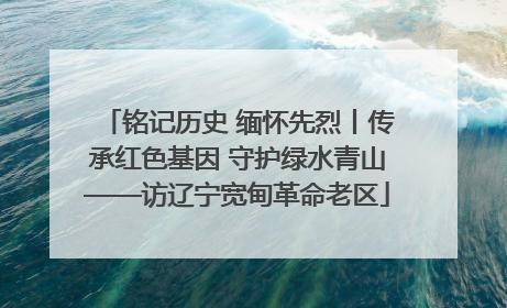 铭记历史 缅怀先烈丨传承红色基因 守护绿水青山——访辽宁宽甸革命老区